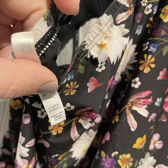 La Vie En Rose Aqua Black Floral Tankini Swimsuit Size Large - Picture 6 of 11